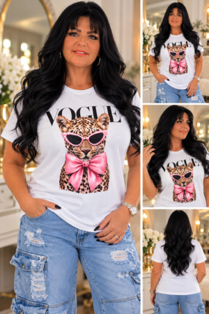 HOME glamorous vogue leopard t shirt collage