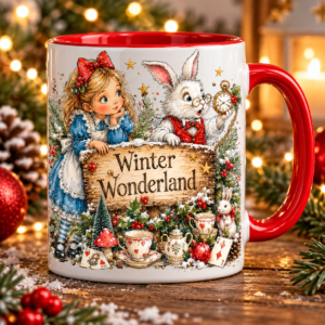 HOME winter wonderland christmas mug mockup